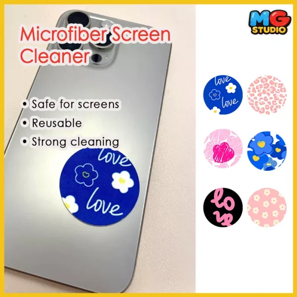 Printed Design Microfiber Phone Screen Cleaner, Sticky Gadget for All Screens