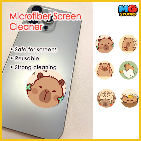 Capibara  Phone Screen Cleaner, Microfiber Sticky Gadget for All Screens