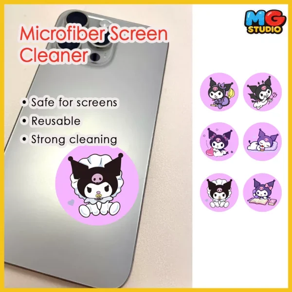 Kuromi  Phone Screen Cleaner, Microfiber Sticky Gadget for All Screens