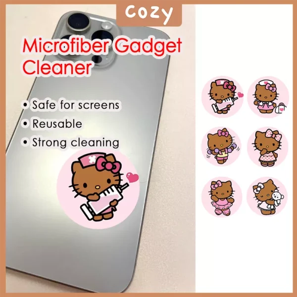 Sunny Kitty Phone Screen Cleaner, Microfiber Sticky Gadget for All Screens